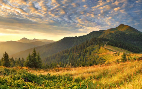 Фотошпалери світанок над горами