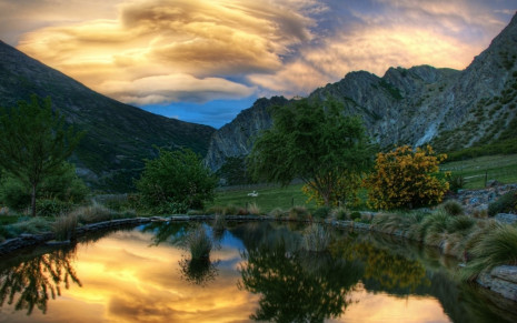 Фотошпалери Захід над горами